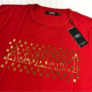 (REP) AMIRI Red Tee with Gold Accents size 3XL slim fit